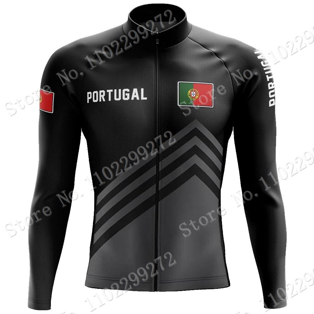 New Portugal National Team Cycling Jersey Set Winter Mens Long Sleeve Clothing Suit MTB Bike Road Pants Bib Ropa Ciclismo
