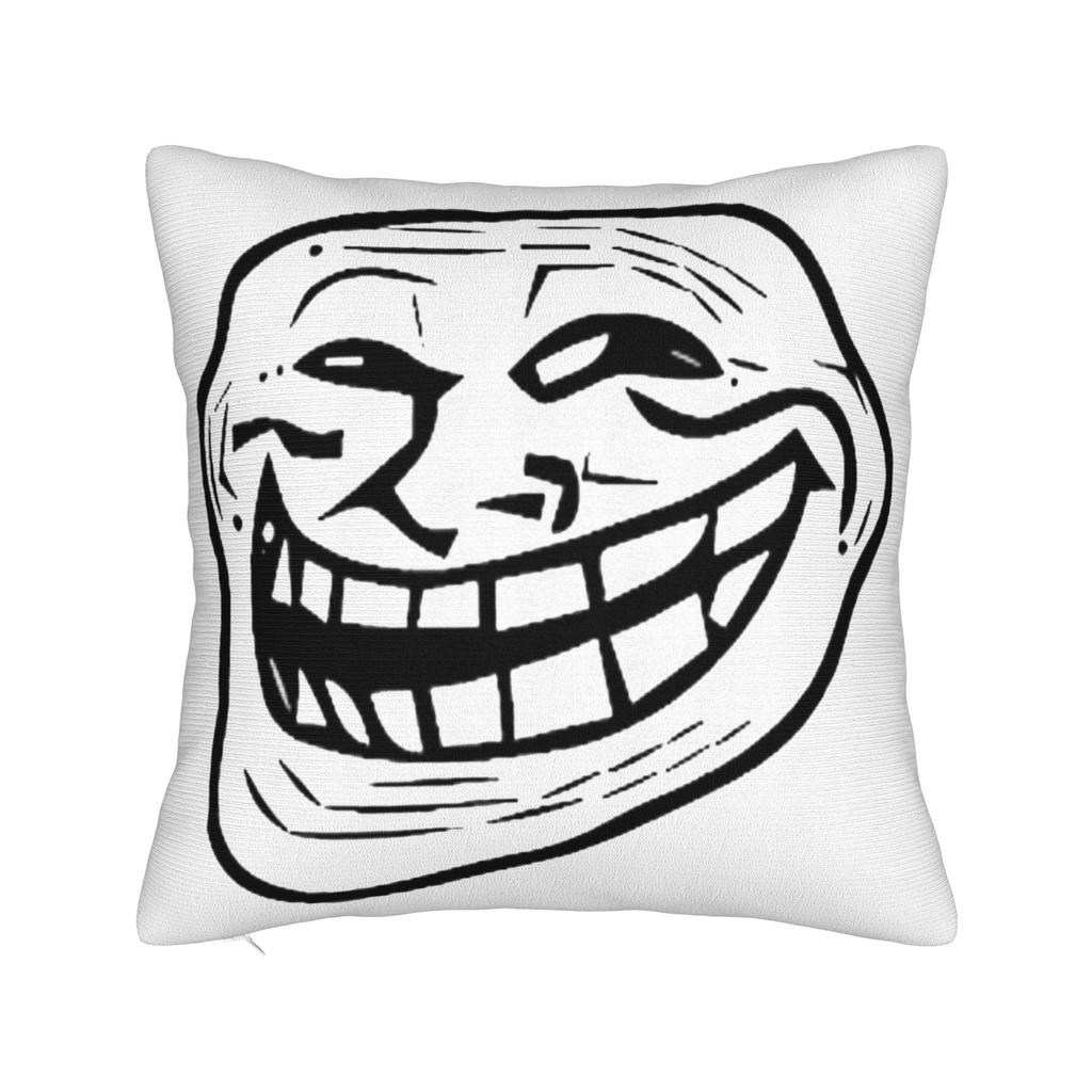 Trollface Meme Rage Comic Funny Troll Joke Internet Pillowcases Retro Trendy Pillow Case For Sofa Home Decoration Pillow Cover