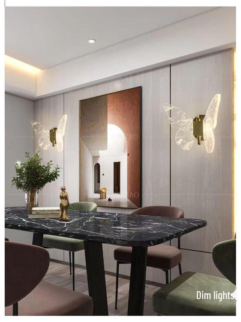 Modern Luxury Nordic Butterfly Wall Light - Minimalist Design for Corridor, Hotel, Bedroom, or TV Wall