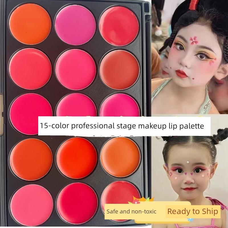Stage Makeup Multi-Color Red Long-Lasting Lipstick Palette, Makeup Artist's Special Lip Gloss Palette, Genuine Product for Stage and Photo Studio Use