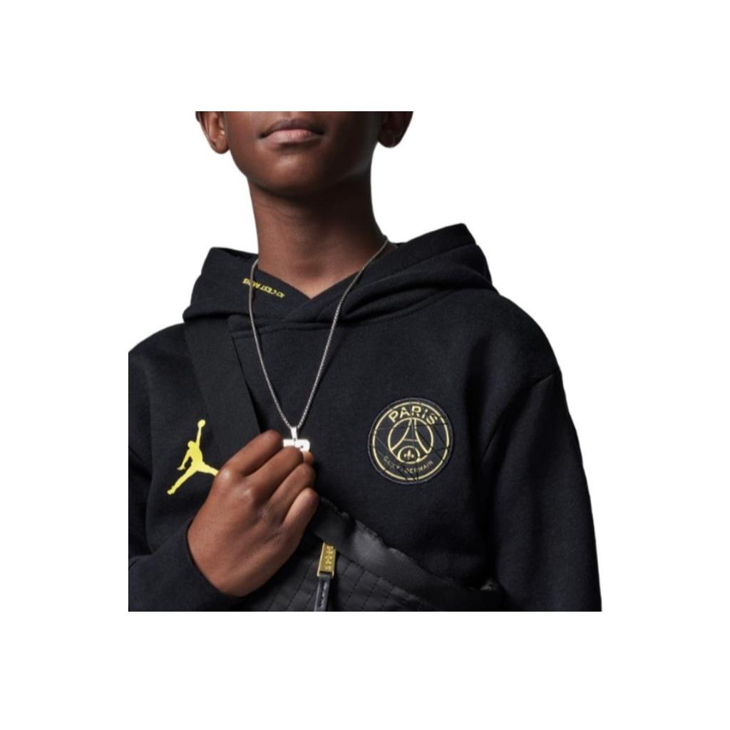 Jordan Logo Letter Print Hooded Sports Sweatshirt Kids Sweatshirt Black FJ6006-010