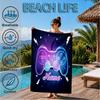 Custom Name Neon Game Controller Beach Towel Microfiber Beach Towel, Lightweight and Quick-Dry, for Summer Travel, Swimming Pool Gift
