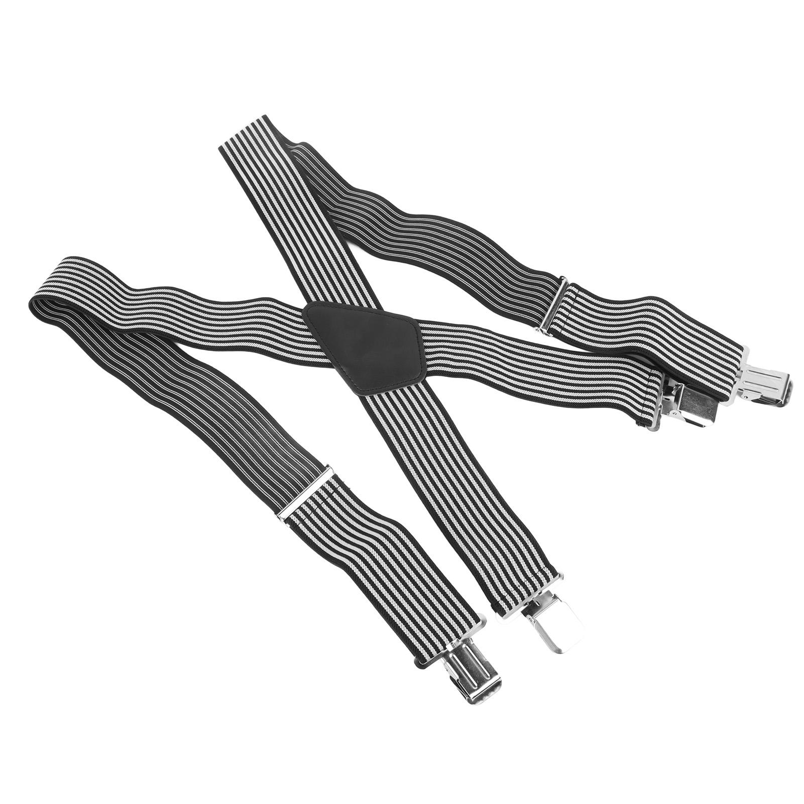 

Мужские подтяжки 2 дюйма в вертикальную полоску, стиль X сзади, толстые, растягивающиеся, мужские подтяжки для платья