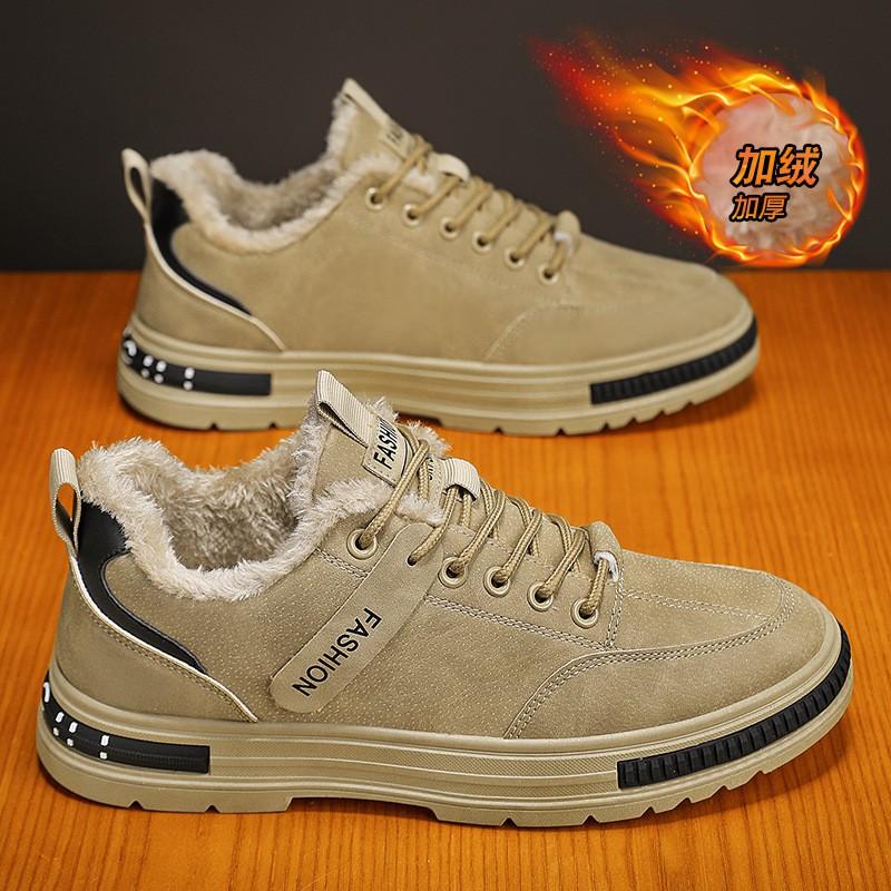 Mens Winter Warm Work Shoes With Fleece Lining Comfortable Slip Resistant Safety Casual Boots Construction Site