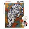 Shiny Pearl Majestic White Tiger DIY Painting Creative Bead Art Craft Household Wall Decoration Nice Present For Art Hobbyists Home Decor
