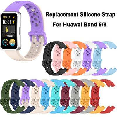 New Replacement Silicone Watch Strap Breathable Wristband Bracelet Accessories Smart Watch Watchband for Huawei Band 9/8