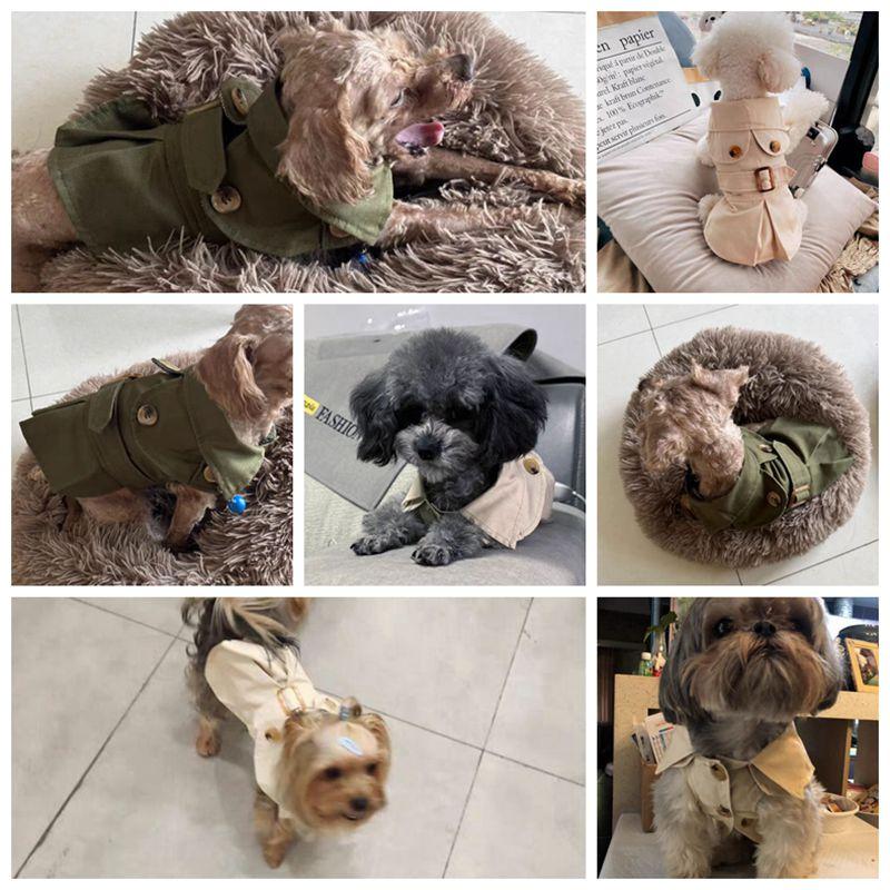 British Style Pet Dog Clothes Trench Coat  Winter Thicken Jacket Coat Costumes Hoodies Clothes for Small Puppy Dogs Cat Clothing
