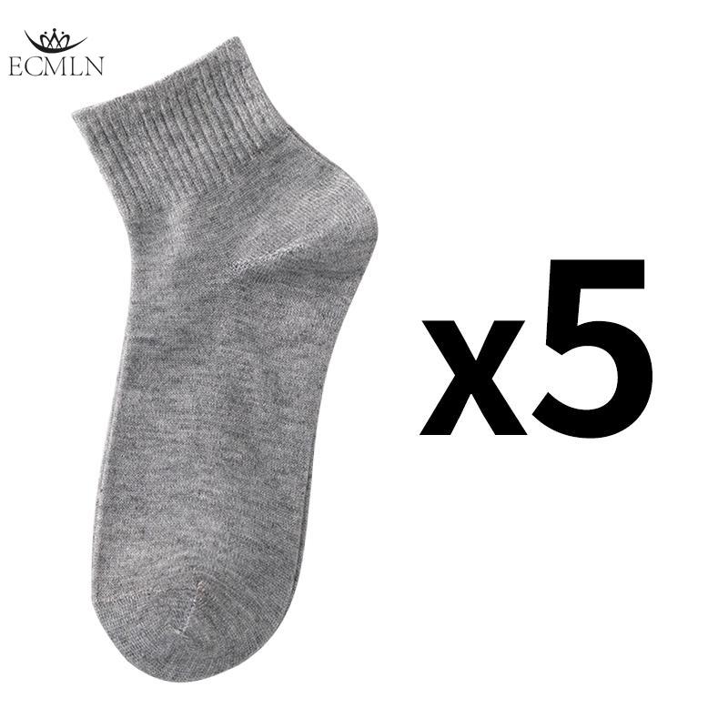 

Недорогие мужские носки средней длины на весну и лето, универсальные, черные, белые, серые, однотонные, спортивные, впитывающие пот и дышащие, повседневные спортивные носки 5 pairs серый