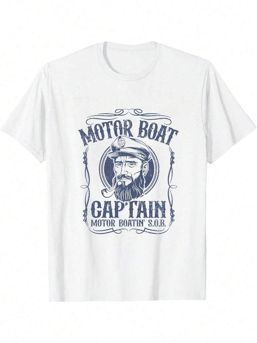 

Motorboat Captain Fun Float Boat Lake Motorboat Unisex T-shirt M