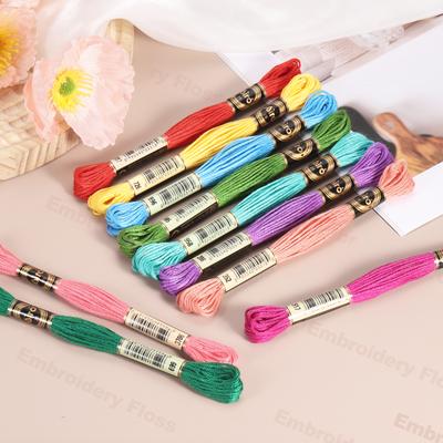14 Skeins Embroidery Floss Cross Stitch Thread Polyester Embroidery Threads Bracelets String for Cross-Stitch Hand Embroidery