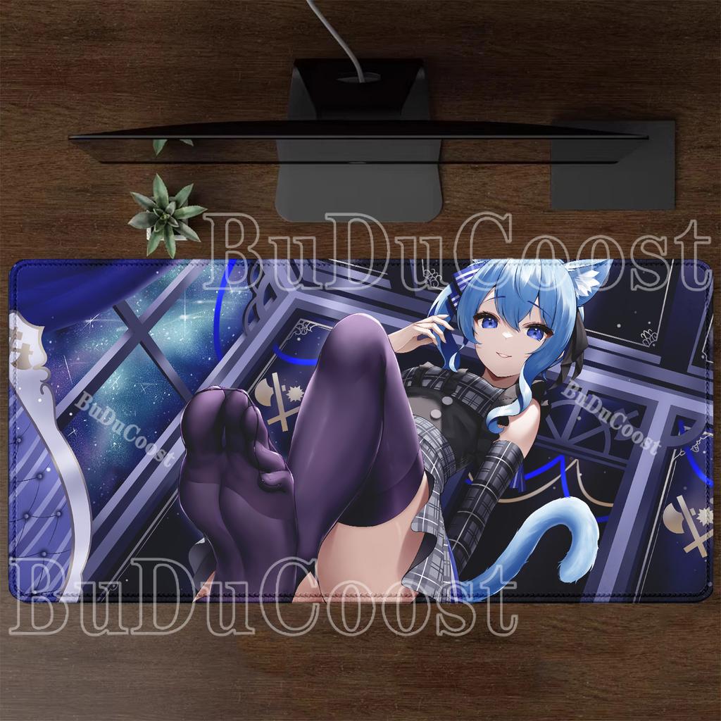 VTuber Hoshimachi Suisei Hololive Mousepad Overlock Keyboard Office Mouse Pad Computer Non-slip HD Printing Anime Girl Desk Mat