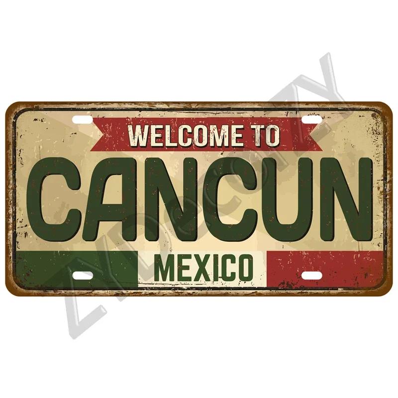 Man Cave Decoration Decor Capital City Plates Plate Vintage Sign For Restaurant Bar Pub Cafe Metal Sign Plaque Landmark