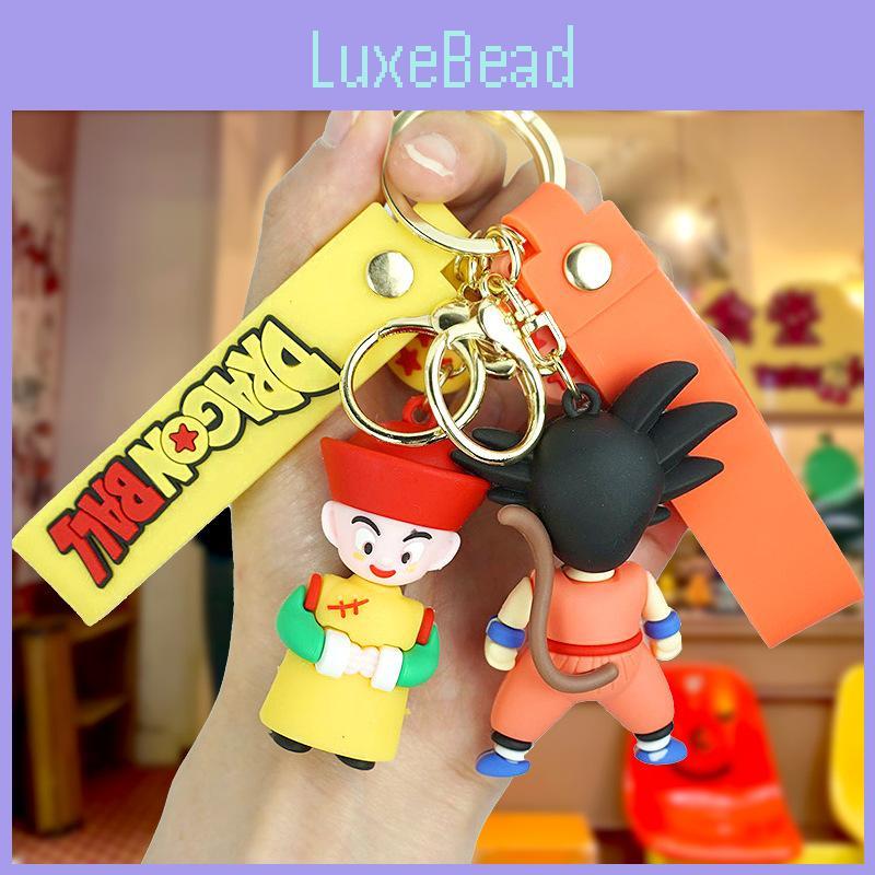 Cute Cartoon Dragon Ball Z Pvc Keychain Accessories Fun Durable Rubber Keyring For Goku Gohan Tien Buu Master Roshi