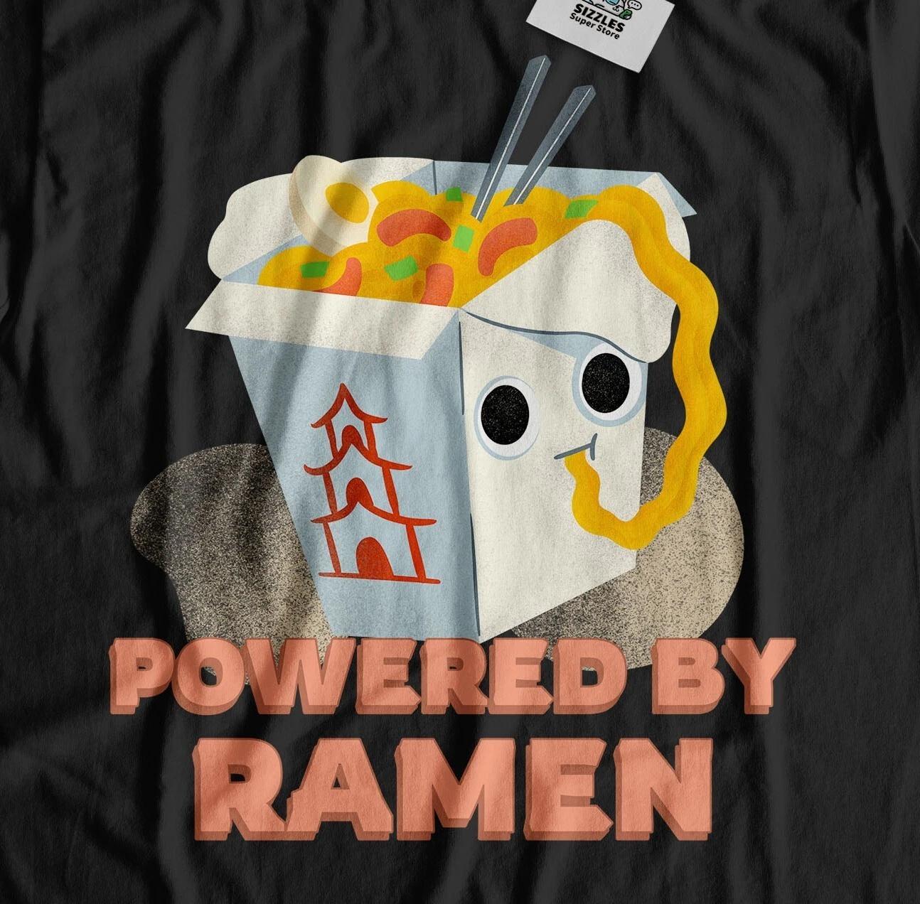Powered By Ramen Noodles Box T-Shirt Unisex Funny Asian Cuisine Gifts S