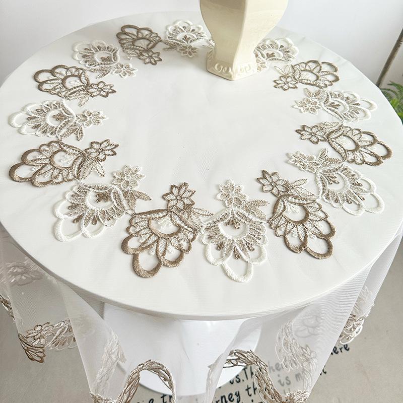 American Lace Round Tablecloth for Living Room Coffee Table