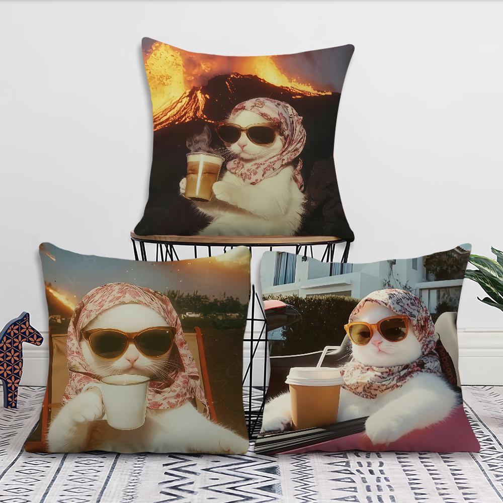 cat Funny cushion cover Pillow Cover Decoration Room Home Sofa living Office Car Nordic Simplicity