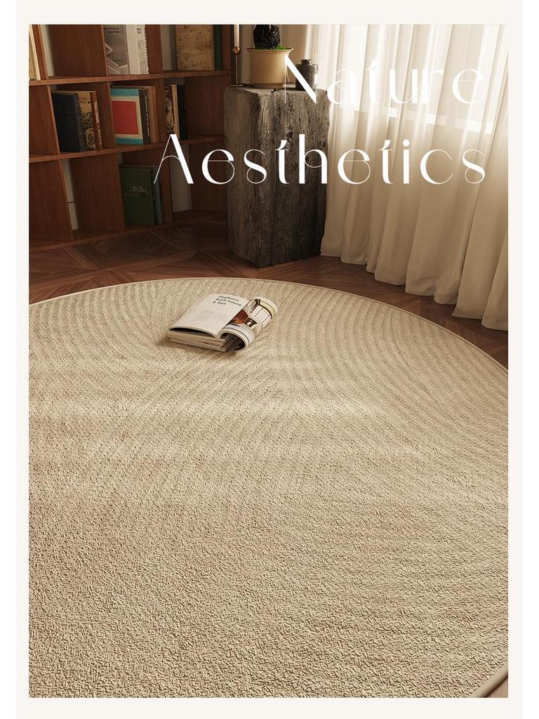 Round Flannel Modern Rug for Living Room, Study, or Bedroom - Perfect for Sofa, Coffee Table, Chair Pad, or Bedside Mat