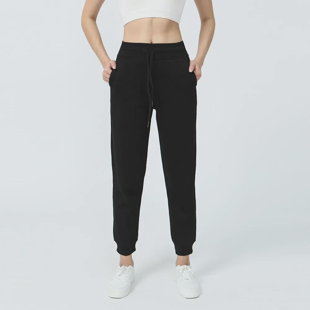 Plyšové dámské potápěčské joggery s vysokým pasem – česané teplé tepláky na jógu pro fitness a běžné nošení na podzim/zimu