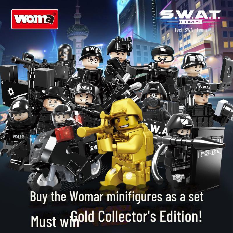 "Wo Ma C5000 SWAT Team Military Figure Toy - Special Forces Building Blocks for Kids"