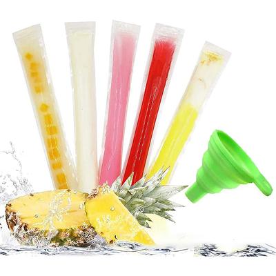 100 Stück Einwegbeutel für Eis am Stiel, selbstgemachte Eisbeutel für Stöckelschuhe, BPA-frei, Gefrierschlauch mit Reißverschluss für Joghurt, Partygeschenke