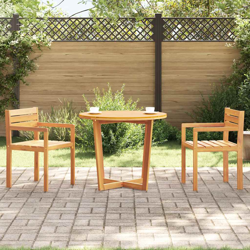 Garden Dining Table Round Ø90 x 75 cm Solid Acacia Wood