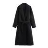 Womens Casual Belted Long Coat Stylish Loose Fit Solid Color 2025 Outerwear