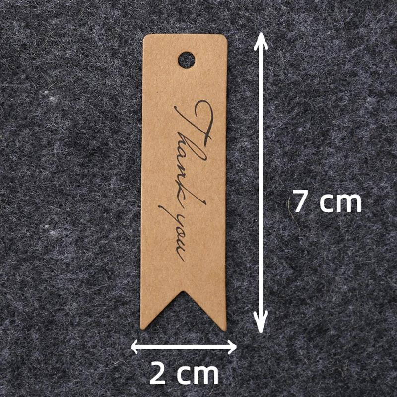 Baking Packaging Hanging Card Gift Decoration Message Label Kraft Paper Hot Stamping Tailcoat Thank You for The Hang Tags