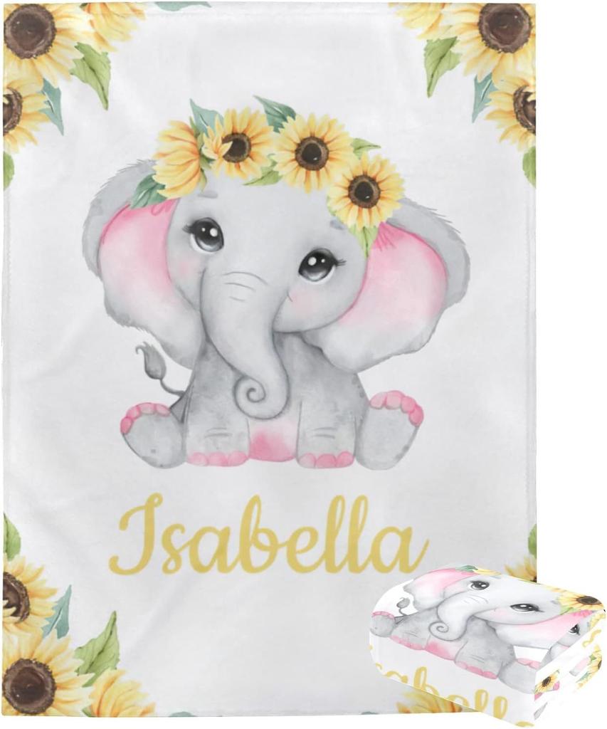 Plush and Flange Personalized Blanket Girl Boy Gift Super Newborn Blanket Air Conditioning Blanket