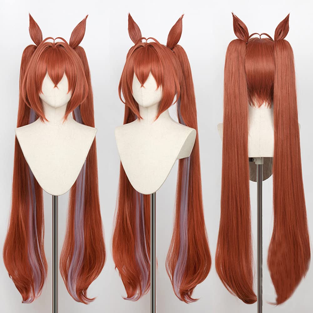 Daiwa Scarlet Cosplay Wig, Orange, Costume, Wig, Accessory, Disguise, Halloween, Event, Cosplay, Photo Shoot (Wig + Ears + Tail)