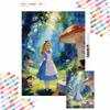 Diamond Painting 5D DIY Full Circle Diamond Painting Kit Home Bedroom Wall Decor Crafts Alice Wonderland SceneWord Count 127