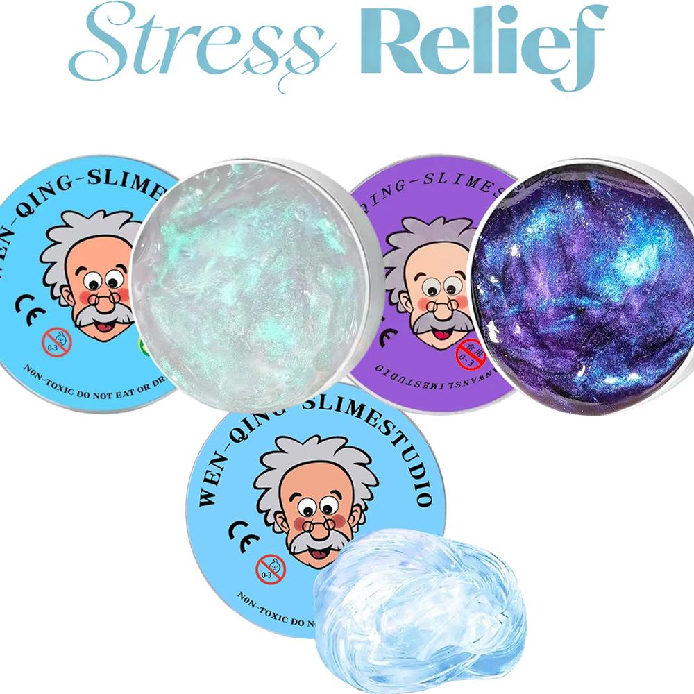 Neue Stressabbau-Spielzeuge Alter Mann Flüssiger Squishy Transparenter Kristall-Schleim Flauschiger Schaum-Knete Kinder Sicher Hüpfender Dehnbarer Farb-Schleim