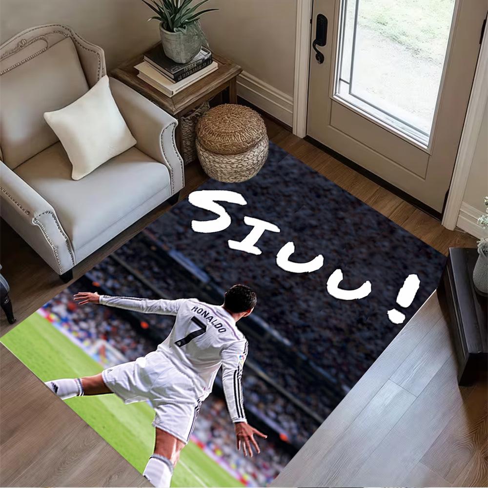Ronaldo's Legacy Football Floor Rug Office Rug Design for Foyer Decorate Room Bedrooms Dining Room Anti-slip Rug Office Home Decor