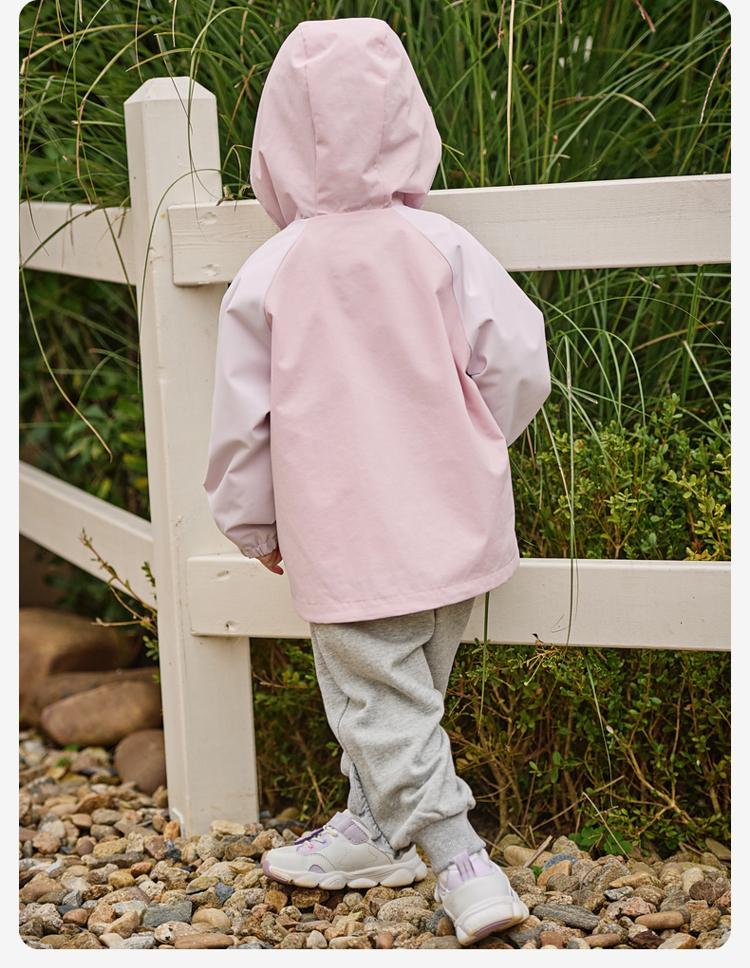 David Bella Girls' Jacket Spring New Children's Outdoor Clothing Waterproof and Breathable Baby Long Sleeve Hoodie