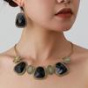 Retro European Geometric Necklace & Earring Set - Ethnic Style