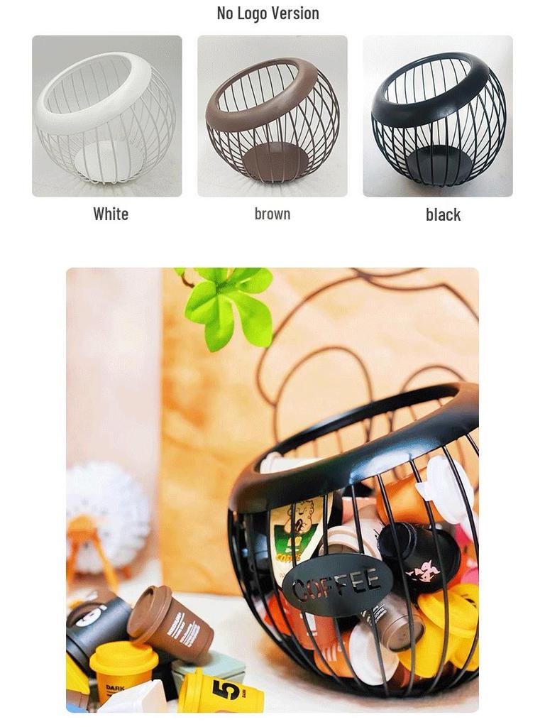 European-Style Irregular Wrought Iron Fruit Basket & Coffee Capsule Rack