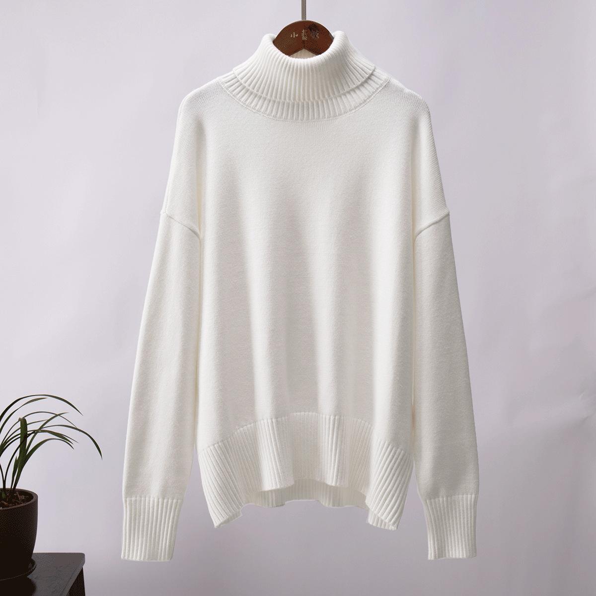 

Women s Solid-color Fashionable Long-sleeved Top Sweater L