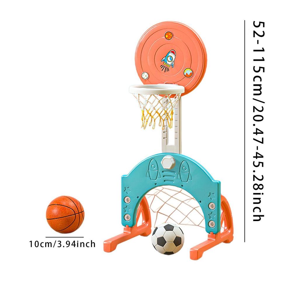 Adjustable Kids Basketball Hoop And Soccer Set for Active Play Indoors