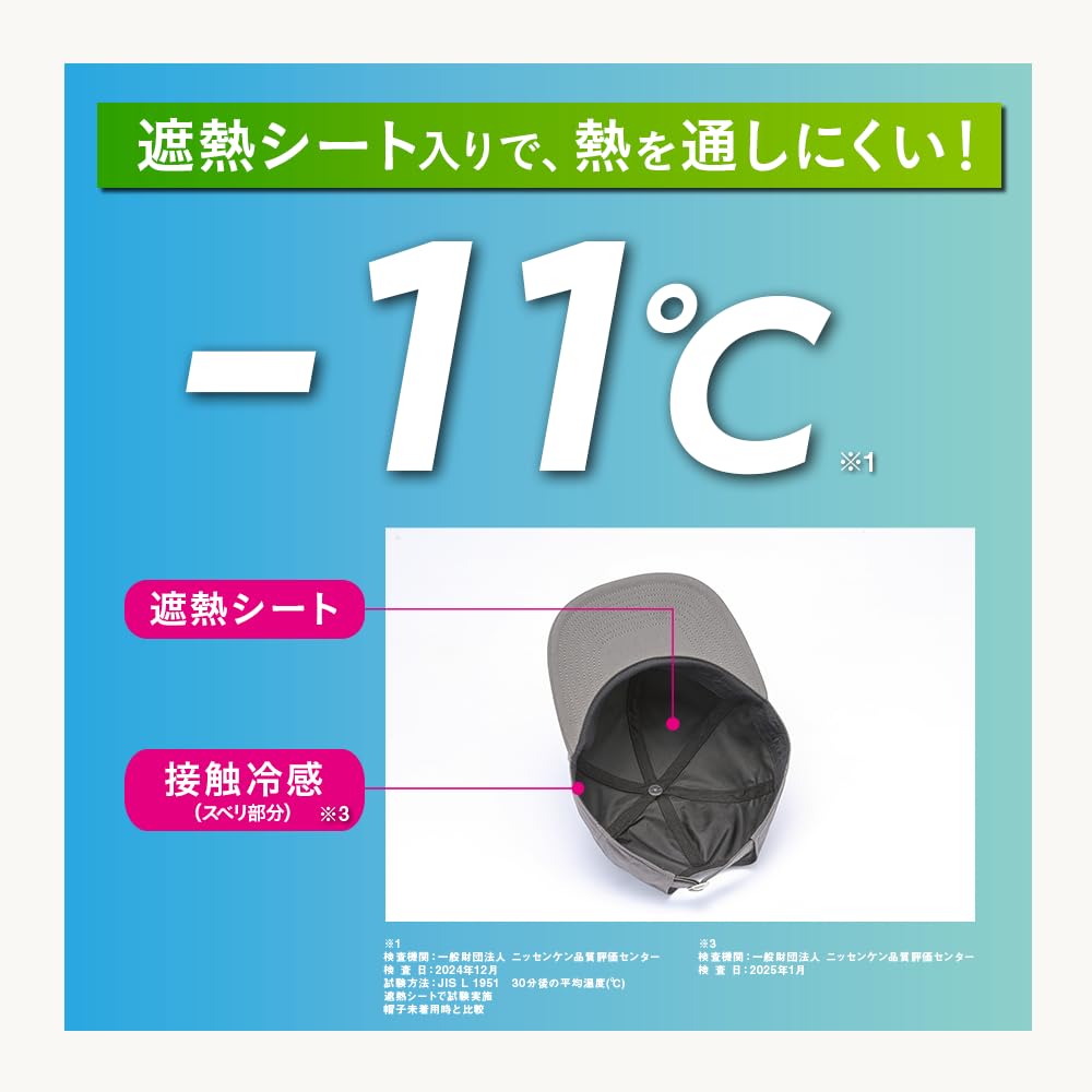 Beisia Sun Protection Straight Free Size Men's Heat-Shielding Cap, Gray, 100% Cotton,