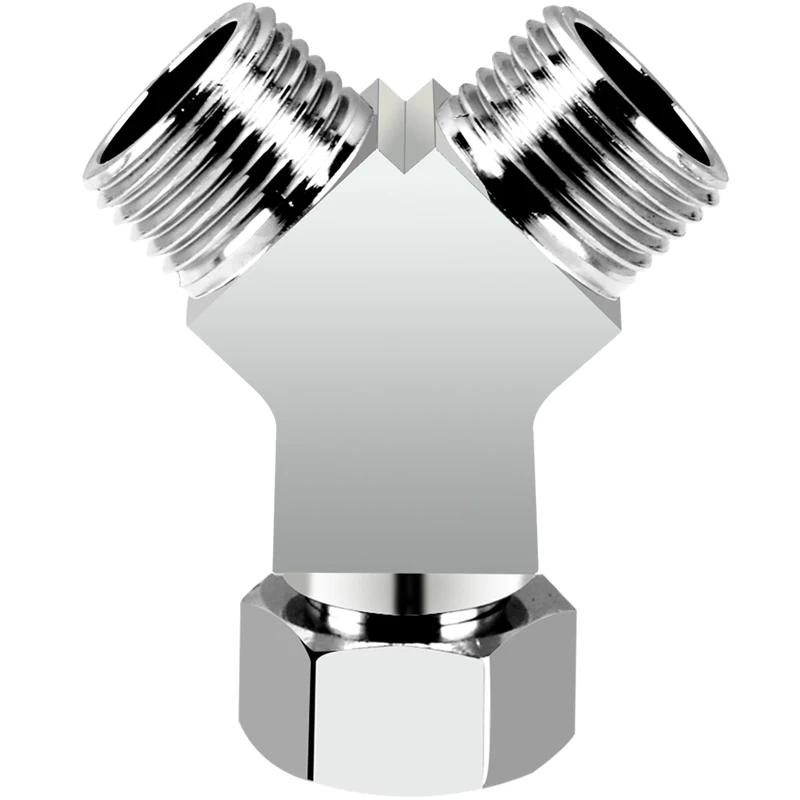 Der Dreiwege-Wasserverteiler aus Kupfer lässt sich direkt mit den 1/2-Zoll-Wasserhahn-Dreiwege-Verteiler-Wasserrohranschlüssen verbinden.