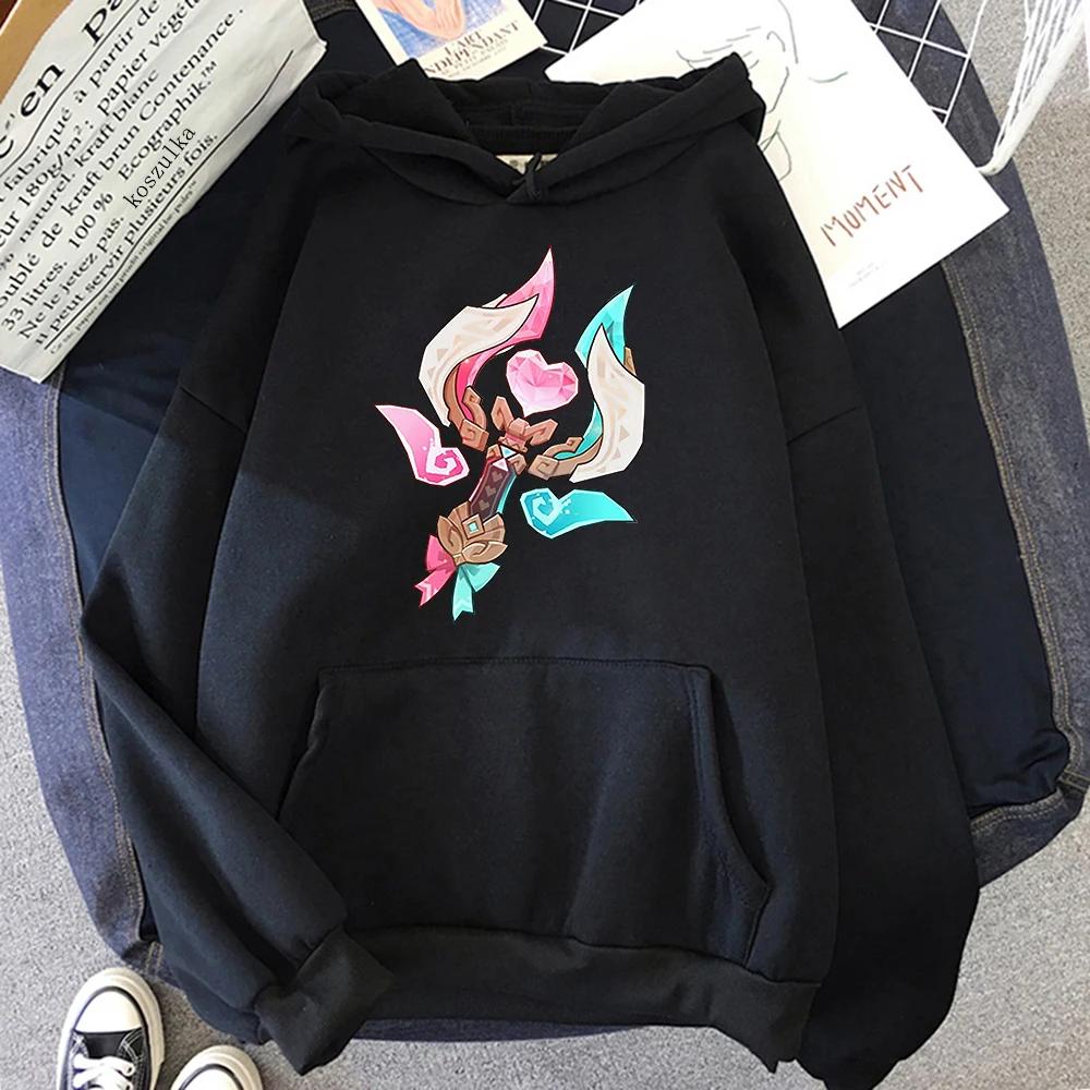 Genshin Impact Varesa Anime Hoodie Men Retro Sweatshirt Autumn/Winter Kawaii Retro Casual Sweatshirt