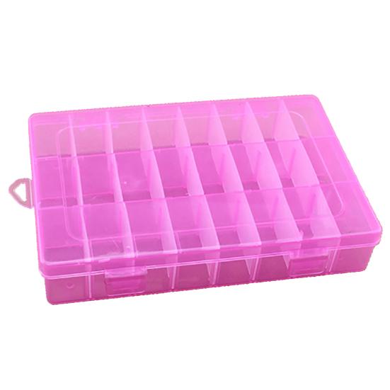 Storage Box Large Capacity Transparent PP Home 24 Grids Dividers Box for Crafts