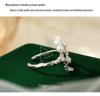 Banyan Tree S925 Silver Teardrop Pearl Ring - Irregular Retro Design, Unique Open Fit for Women
