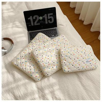 Korean Polka Dot Tablet & Laptop Sleeve, Portable 14/15.6 Inch Bag for Women