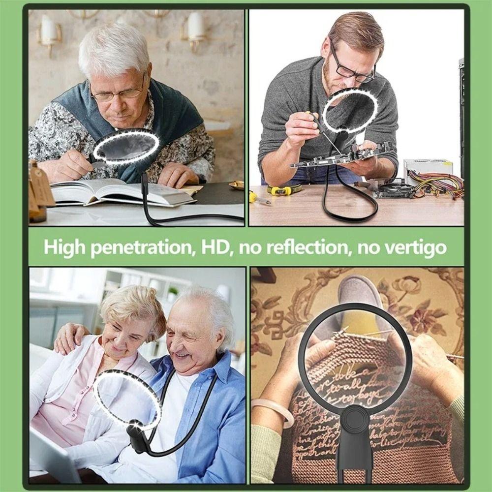 Large Screen Lens Hands Free Magnifier Rechargeable Handheld Magnifying Glass  Reading
