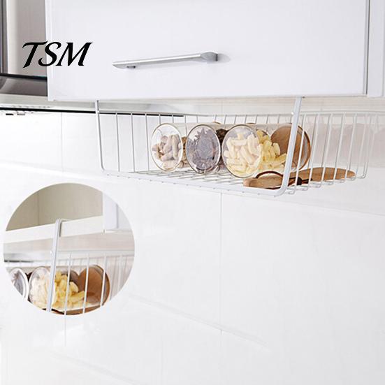 Durable Hanging Basket Strong Load-bearing Large Capacity Simple Under-table Storage Installation Under-Cabinet Shelf Organizer Slide-in Versatile
