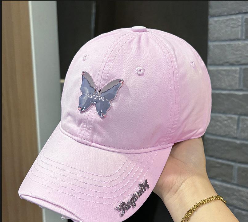 Ins Metal Butterfly Baseball Cap Men Women Soft Washed Cotton Snapback Hats Sun Visors Hip Hop Trucker Caps  Casquette