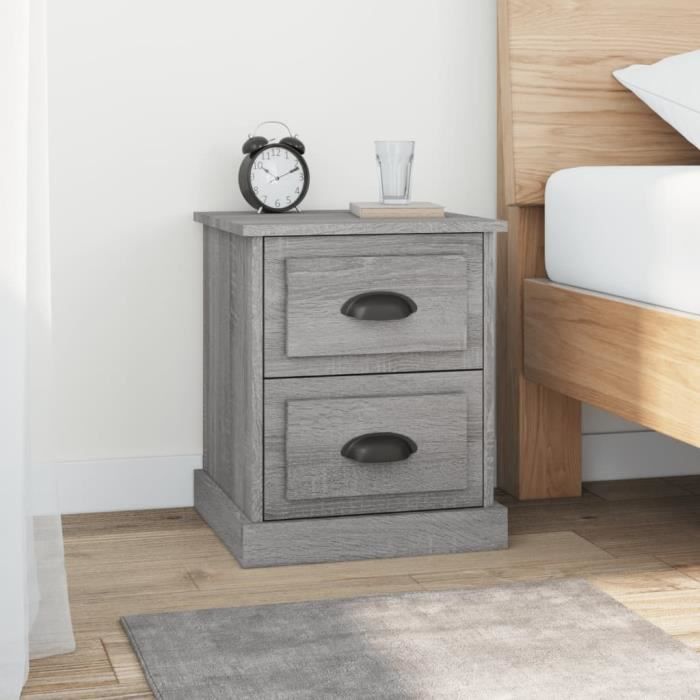 VidaXL Tables de chevet 2 pcs sonoma gris 39x39x47,5cm bois ingénierie 816157