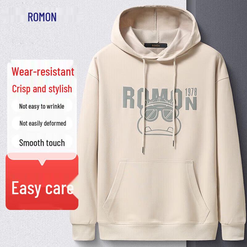 

Romon Men s Cotton Blend Hooded Sweatshirt L