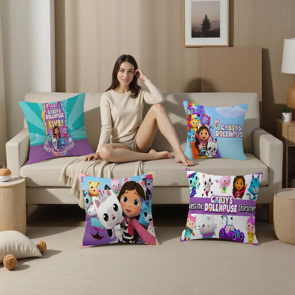 G-Gabbys D-Dollhouse Stitch Lucky Dragon Pillow Cover Sofa Cushion Cover Home Room Decoration Children Gift