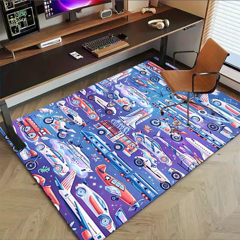 1PC Transportation Vehicles Non-Slip Floor Carpet Compatible for Office&Living Room&Bedroom&Dining Room - Soft & Pattern-G0334